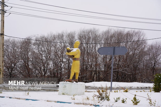 Snowfall blankets Dena town
