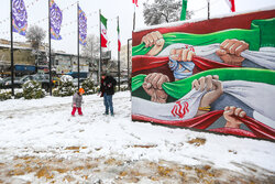 بارش برف در قزوین