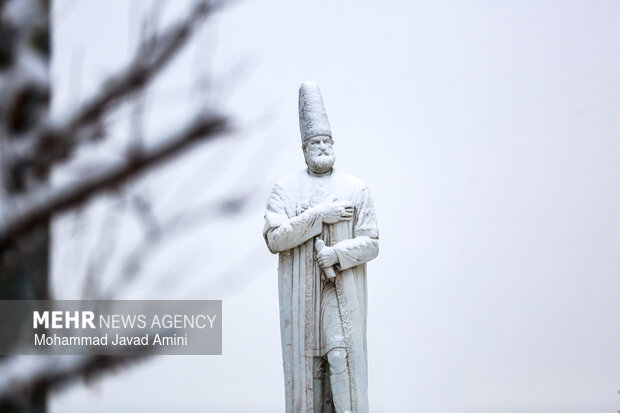 بارش برف در قزوین