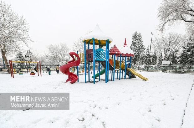 بارش برف در قزوین