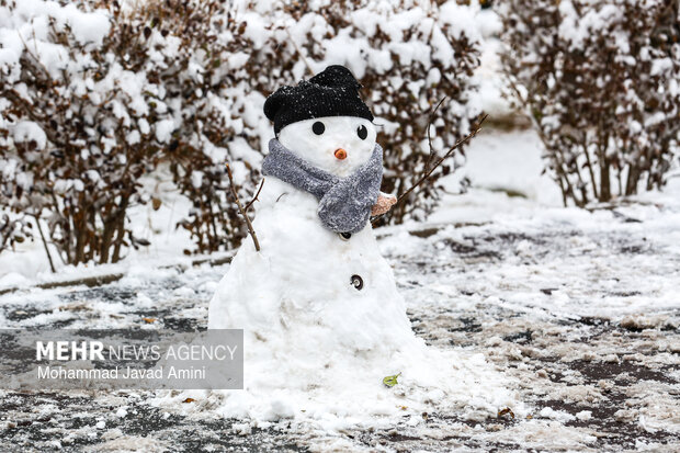 بارش برف در قزوین