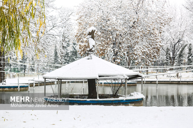 بارش برف در قزوین