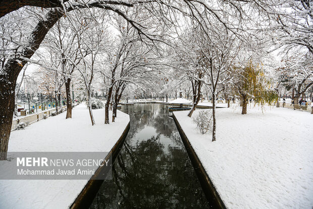 بارش برف در قزوین