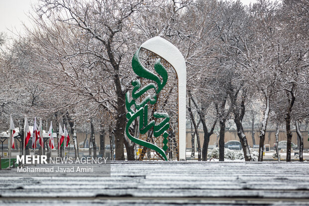 بارش برف در قزوین