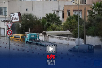 سیل شدید در تونس و جان باختن ۴ نفر