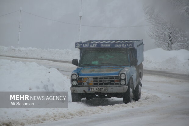 حریر سفید برف بر تن حیران