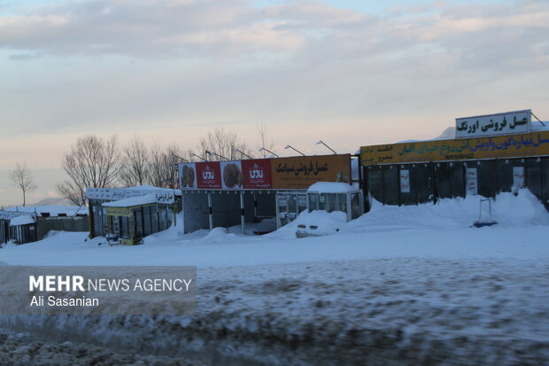 حریر سفید برف بر تن حیران