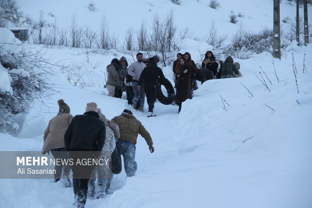حریر سفید برف بر تن حیران