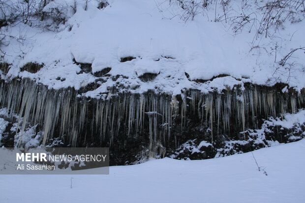 حریر سفید برف بر تن حیران