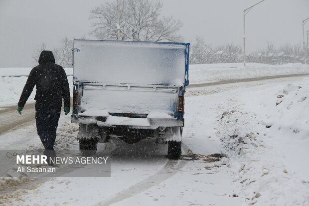 حریر سفید برف بر تن حیران