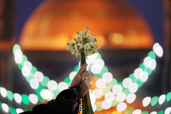 Pilgrims gather in Qom to celebrate Hazrat Abbas birth Anniv.