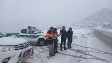 بارش برف در استان کرمان؛ برخی گدارها مسدود شد