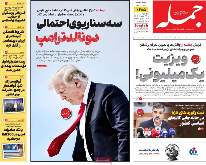 روزنامه های صبح 8 بهمن