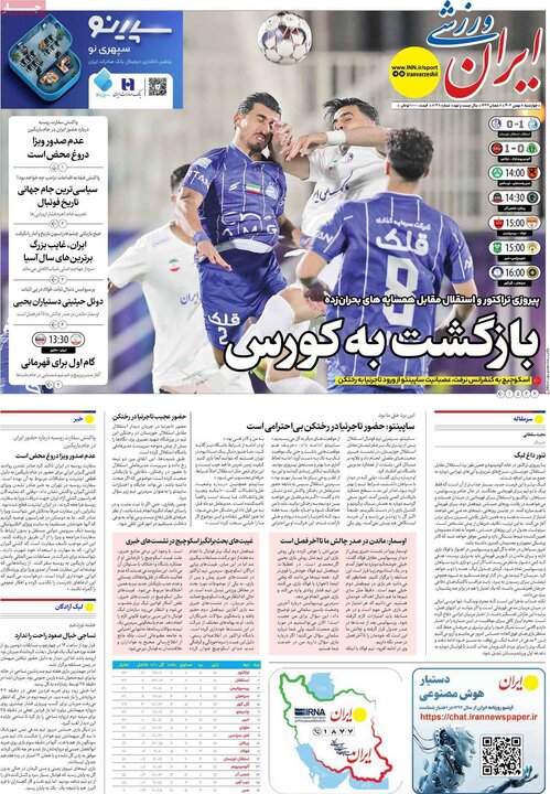 روزنامه های ورزشی 8 بهمن