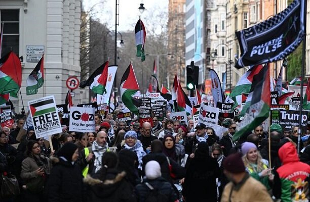 İngiltere'de Filistin'e destek gösterisi