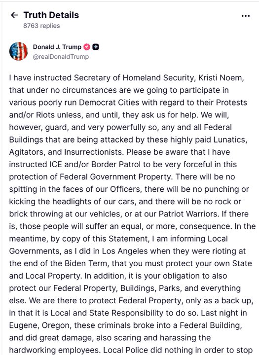 ترامپ: دیگر به ایالت‌های دموکرات کمک نمی‌کنم