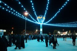نورافشانی مسجد مقدس جمکران در شب نیمه شعبان