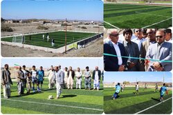 افتتاح زمین چمن مصنوعی فوتبال در روستای ورکات شهرستان لاشار