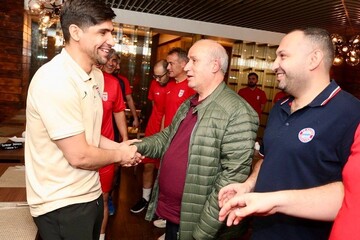 حضور مهدی تاج در جمع ملی‌پوشان فوتسال ایران