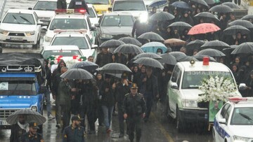 تشییع باشکوه شهید «پیمان عباسی» زیر بارش باران در گچساران