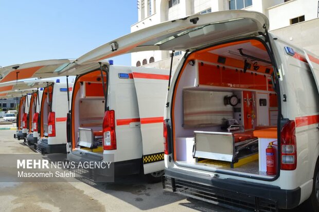 ۱۱ دستگاه آمبولانس جدید به ناوگان اورژانس هرمزگان الحاق شد
