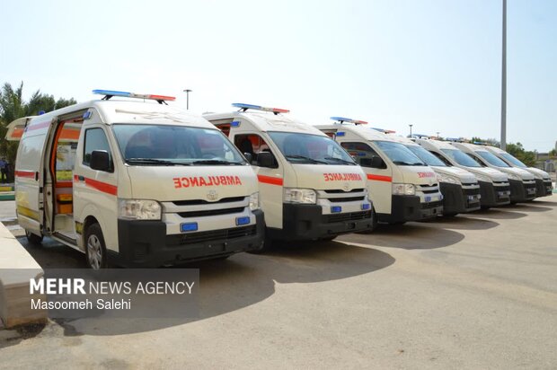 ۱۱ دستگاه آمبولانس جدید به ناوگان اورژانس هرمزگان الحاق شد