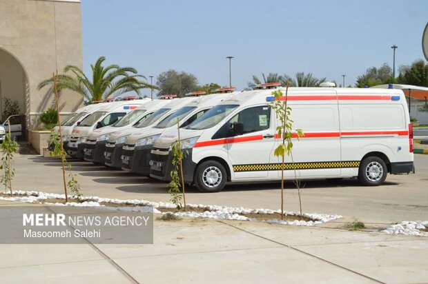 ۱۱ دستگاه آمبولانس جدید به ناوگان اورژانس هرمزگان الحاق شد