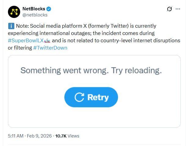 اختلال در شبکه ایکس