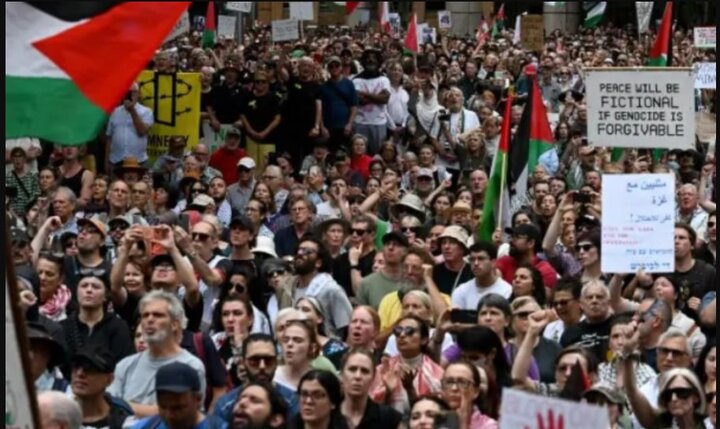 غاصب اسرائیلی صدر کا دورہ آسٹریلیا، سڈنی اور میلبورن میں ہزاروں افراد احتجاج کیلئے سڑکوں پر نکل آئے