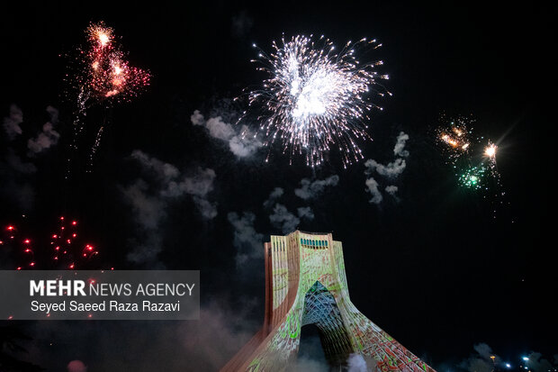 نورپردازی سه بعدی ونورافشانی به مناسبت سالگردپیروزی انقلاب اسلامی