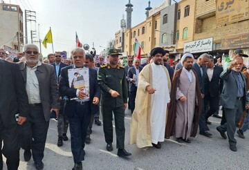 خروش انقلابی مردم ولایتمدار گناوه در راهپیمایی یوم‌الله ۲۲ بهمن