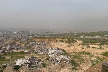 حجم گسترده ویرانی در شرق خط زرد در نوار غزه+ فیلم