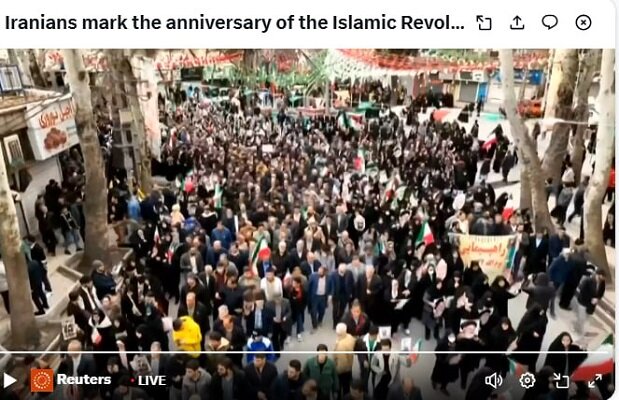 أصداء واسعة للمسيرة المهيبة للشعب الإيراني في ذكرى انتصار الثورة الاسلامية