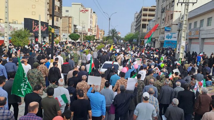 خروش ساحل‌نشینان خلیج فارس در ۲۲ بهمن؛ بوشهر یک‌صدا در میدان ایستادگی