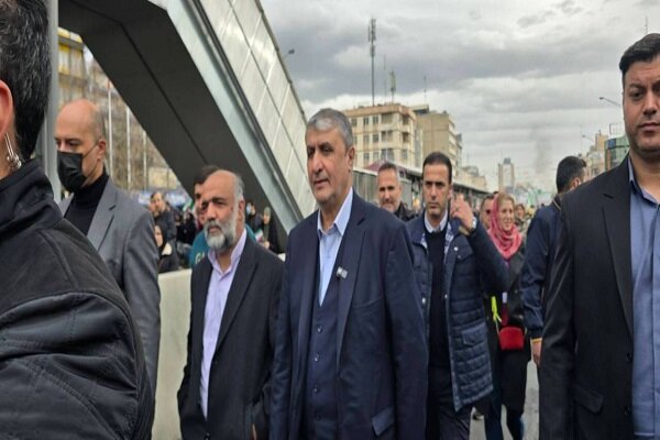 رئيس منظمة الطاقة الذرية يشارك في مسيرة 22 بهمن