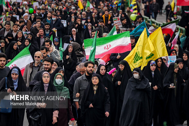 حضور رئیس مجلس در راهپیمایی یوم‌الله ۲۲ بهمن