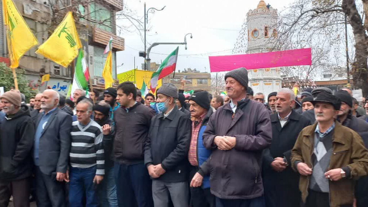 انقلاب،حضور،راهپيمايي،باران،شهدا،تأكيد،جمعيت،استان،مازندران، ...