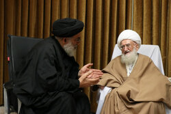دیدار خانواده مرحوم آیت‌الله محمودی گلپایگانی با آیت‌الله نوری همدانی