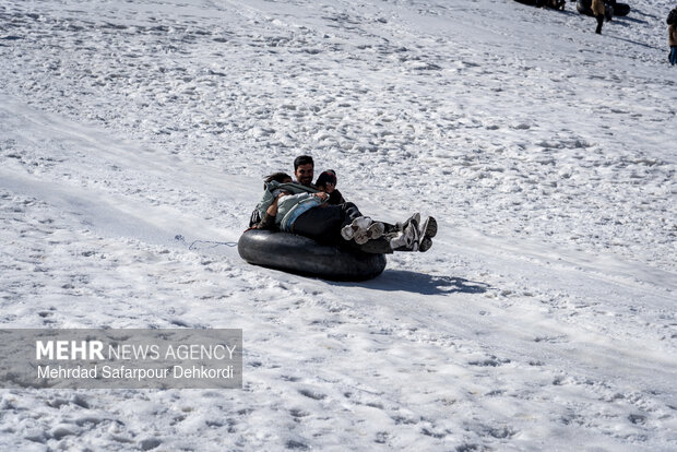 Playing in the snow in Chaharmahal and Bakhtiari Province