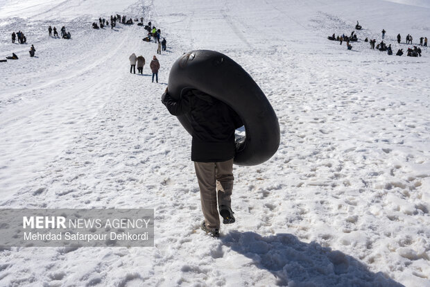 Playing in the snow in Chaharmahal and Bakhtiari Province