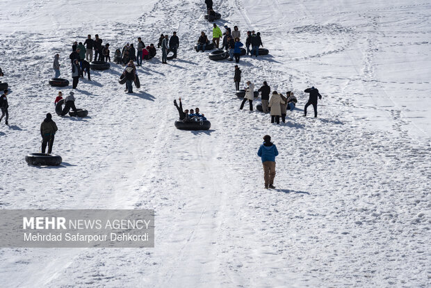 Playing in the snow in Chaharmahal and Bakhtiari Province