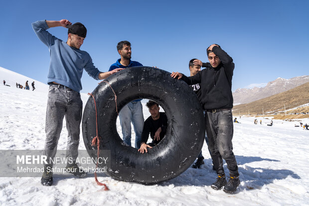 Playing in the snow in Chaharmahal and Bakhtiari Province