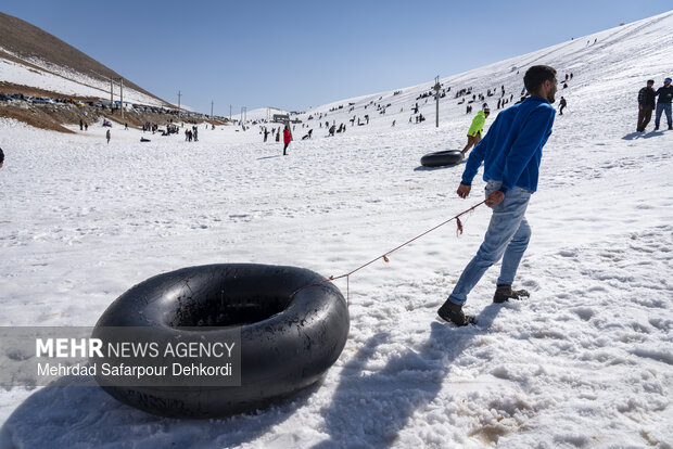 Playing in the snow in Chaharmahal and Bakhtiari Province