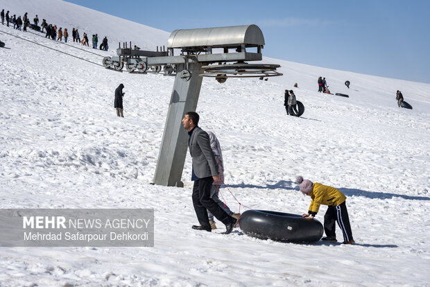 Playing in the snow in Chaharmahal and Bakhtiari Province