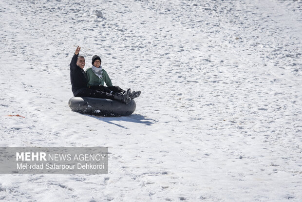 Playing in the snow in Chaharmahal and Bakhtiari Province
