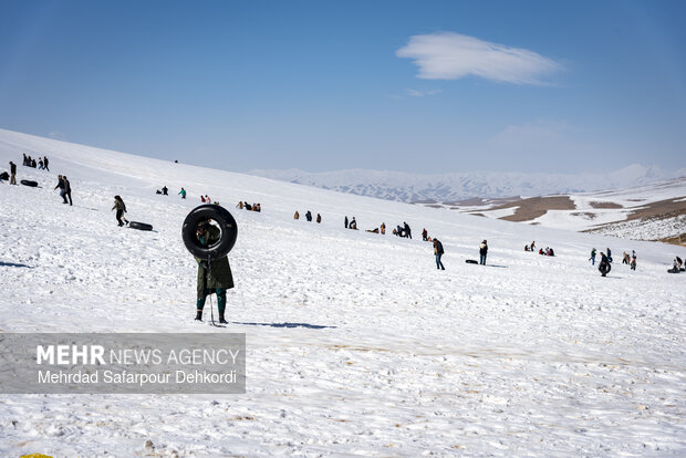 Playing in the snow in Chaharmahal and Bakhtiari Province