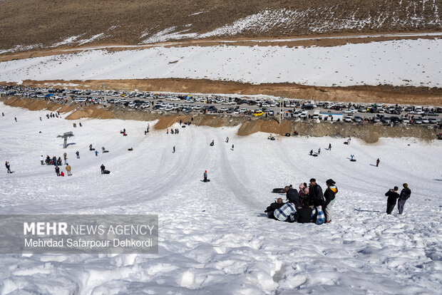 Playing in the snow in Chaharmahal and Bakhtiari Province