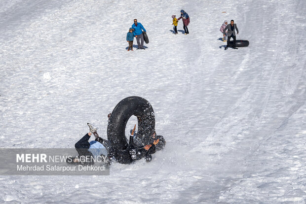 Playing in the snow in Chaharmahal and Bakhtiari Province