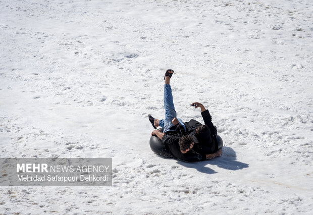 Playing in the snow in Chaharmahal and Bakhtiari Province