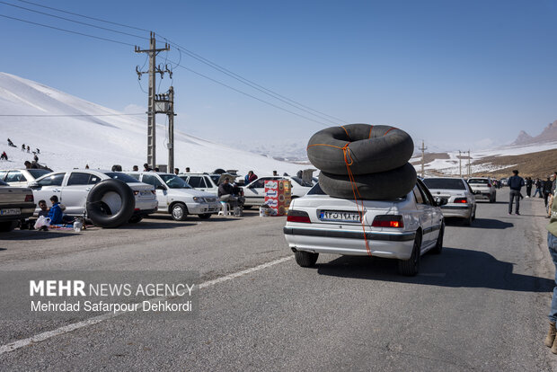 Playing in the snow in Chaharmahal and Bakhtiari Province